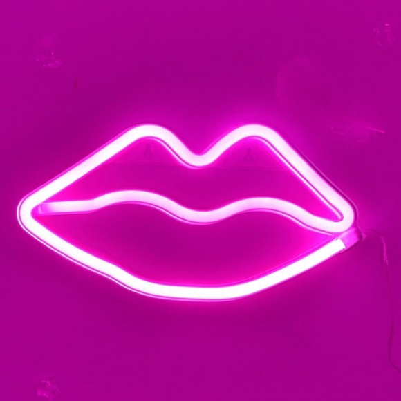 Other - Pink neon lips sign battery operated